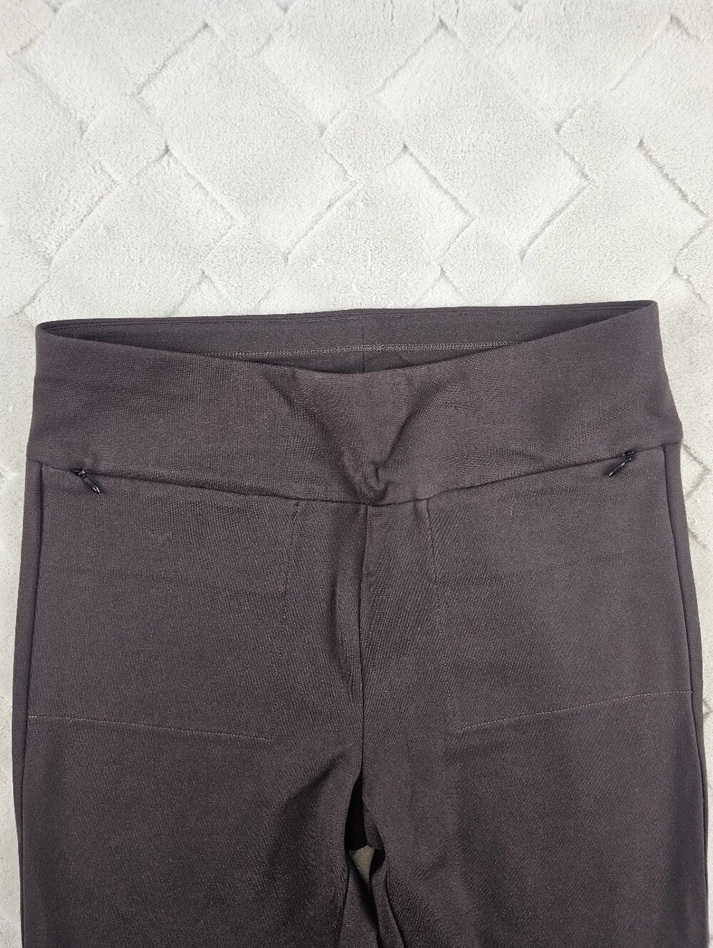 CAbi Zip Leggings Womens Medium in Dark Chocolate Stretchy